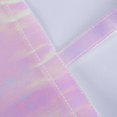 Uitstalling Custom Logo Roze Holografische Niet-geweven iriserende tas voor trouwgeschenk