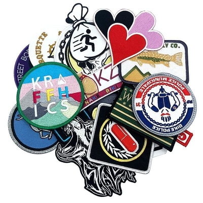 3D Custom Fabric geborduurde patch badges voor decoratie Sequins Kleding borduurwerk