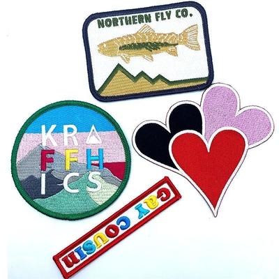 3D Custom Fabric geborduurde patch badges voor decoratie Sequins Kleding borduurwerk