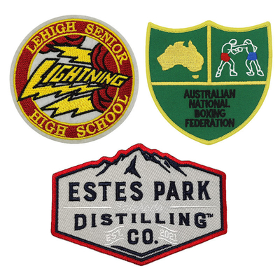 3D Custom Embroidery Patch Iron On Patches voor kleding in stof