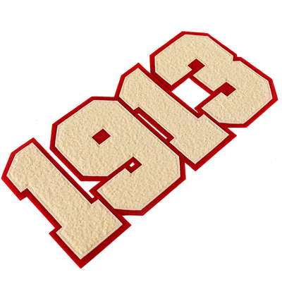 PANTONE Kleuren IJzer op chenille letters Patches voor kleding Borduurpatches