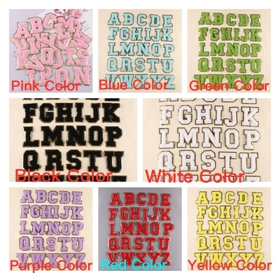 Roze Goud Border Iron On Adhesief Repair Alphabet Naai Applicques met 3D Twill Stof