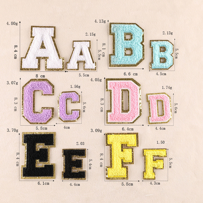 8 cm Chanille Letter Patches Alfabet Set Voor Kleding Custom Iron On Broderie Handdoek