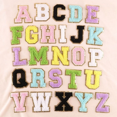 8 cm Chanille Letter Patches Alfabet Set Voor Kleding Custom Iron On Broderie Handdoek