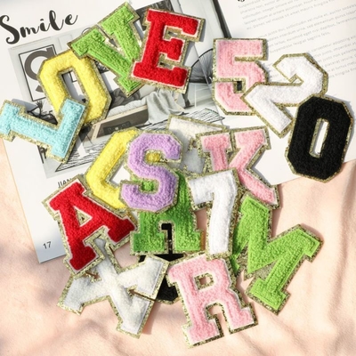 8 cm Chanille Letter Patches Alfabet Set Voor Kleding Custom Iron On Broderie Handdoek