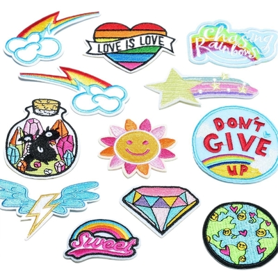 Custom Iron On Embroidery Patches Chenille geborduurde patches 3D stof type doek