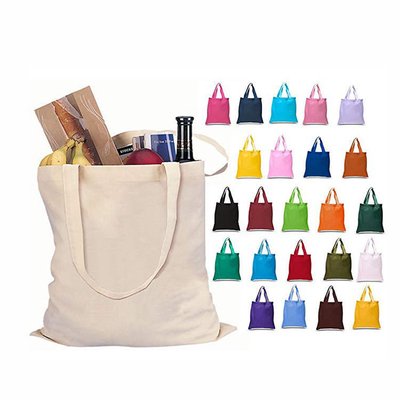 Uitstalling Op maat gedrukt Eco gerecycled lege winkeltas Plain Organic Cotton Canvas Tote Bag Met Logo