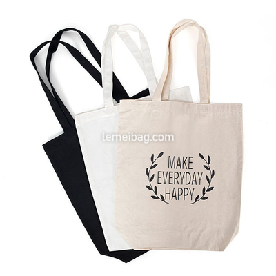 Uitstalling Op maat gedrukt Eco gerecycled lege winkeltas Plain Organic Cotton Canvas Tote Bag Met Logo