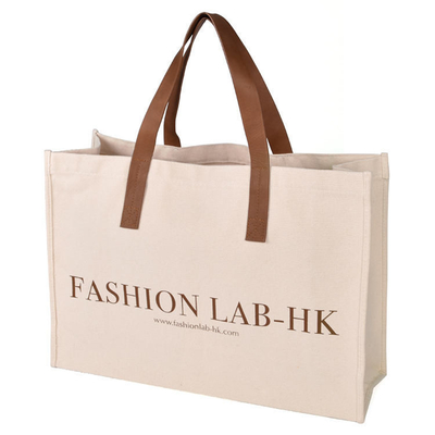 Uitstalling Op maat gedrukt Eco gerecycled lege winkeltas Plain Organic Cotton Canvas Tote Bag Met Logo