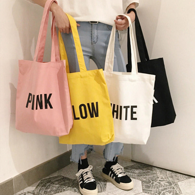 Eco-vriendelijke herbruikbare dames Canvas Cotton Bag Custom Printed Organic Tote voor kruidenierswaren