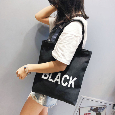 Eco-vriendelijke herbruikbare dames Canvas Cotton Bag Custom Printed Organic Tote voor kruidenierswaren