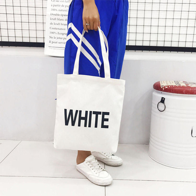 Eco-vriendelijke herbruikbare dames Canvas Cotton Bag Custom Printed Organic Tote voor kruidenierswaren