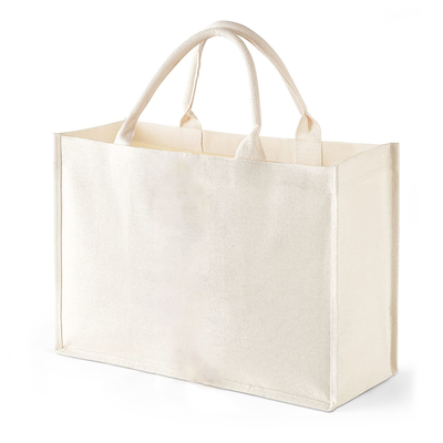 Tas Vierkante vorm Gelamineerd Waterdicht Canvas Cotton Shopping Tote Beach Bag voor promotie