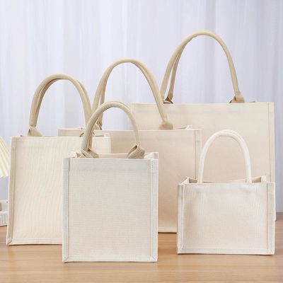 Tas Vierkante vorm Gelamineerd Waterdicht Canvas Cotton Shopping Tote Beach Bag voor promotie