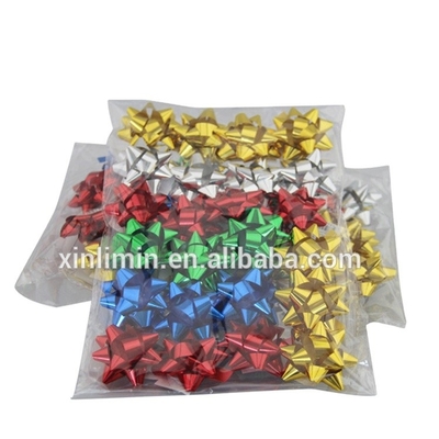 Metalen geborsteld lint Kerstcadeau verpakking Plastic boog voor alle soorten cadeaubon