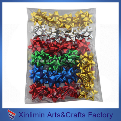 Metalen geborsteld lint Kerstcadeau verpakking Plastic boog voor alle soorten cadeaubon