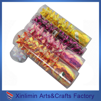 Metalen geborsteld lint Kerstcadeau verpakking Plastic boog voor alle soorten cadeaubon
