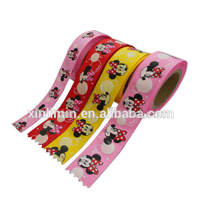 Meisjes Gedrukt Cartoon Character Grosgrain Ribbon voor Haar Krawatten Patroon Solid Color