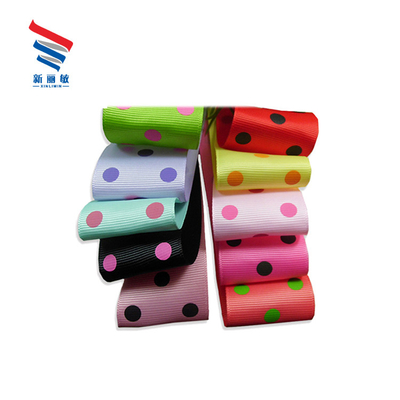100% polyester op maat gedrukt polka puntjes grofkorrel lint met breedte op uw verzoek