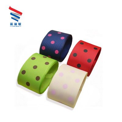 100% polyester op maat gedrukt polka puntjes grofkorrel lint met breedte op uw verzoek