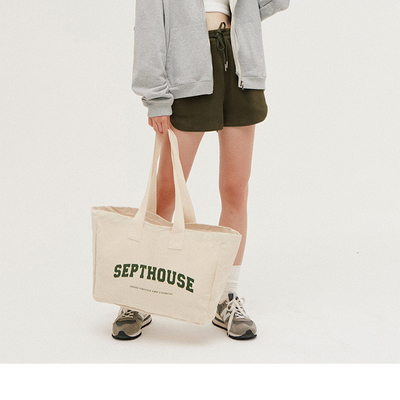 Uitstalling Gepersonaliseerd Logo Geprinte Oversized Cotton Canvas Tote Bag voor een actieve levensstijl