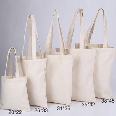 Plain White Blank Cotton Canvas Tote Bag Met Custom Print Logo Voor zakelijke winkels