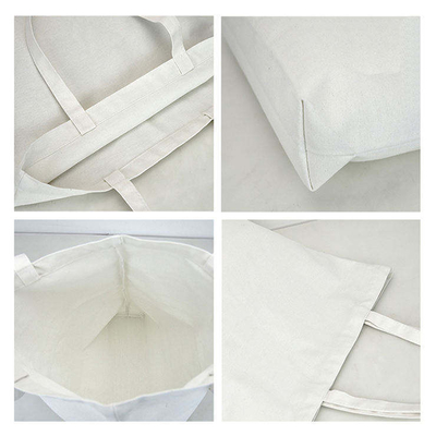 Plain White Blank Cotton Canvas Tote Bag Met Custom Print Logo Voor zakelijke winkels