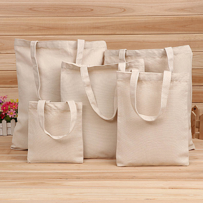 Plain White Blank Cotton Canvas Tote Bag Met Custom Print Logo Voor zakelijke winkels