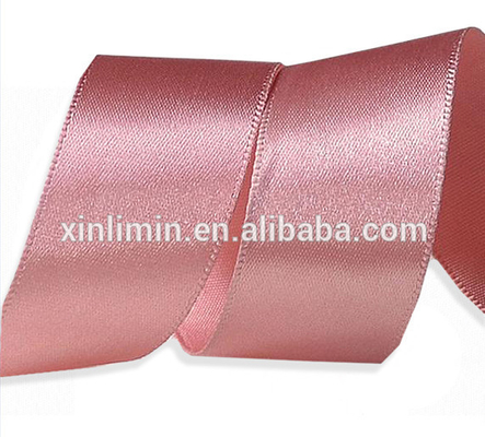 Solid color gepersonaliseerde zijde scherm gedrukt logo cadeau verpakking dubbel gezicht satijn lint