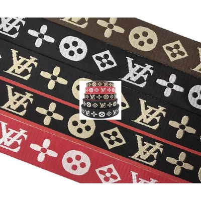 Custom Logo Woven Jacquard Strap Webbing in zwarte kleur voor 38mm Nylon Shoulder Strap