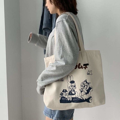 Veelzijdig en milieuvriendelijk Custom Cotton Canvas Grocery Bag Beach Tote Shopping Bag