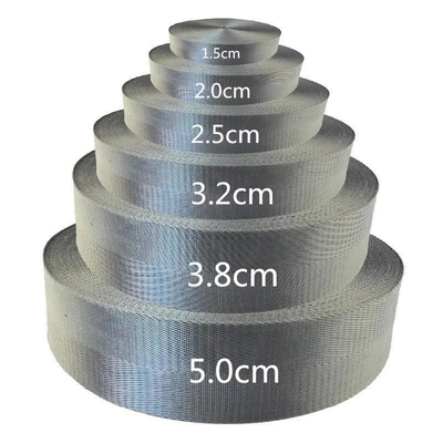Custom Logo Woven Jacquard Strap Webbing in zwarte kleur voor 38mm Nylon Shoulder Strap