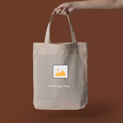Custom logo gedrukt herbruikbaar doek winkelen katoenen zakjes met binnenkant zak