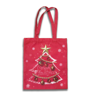 Polyester katoen doek winkeltas aanpasbaar logo grootte voor kerstcadeau OEM/ODM