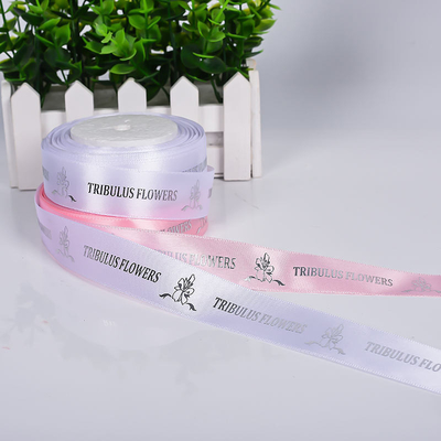 1 inch satine lint op maat Kleurrijk logo afdrukken met gouden folie versiering