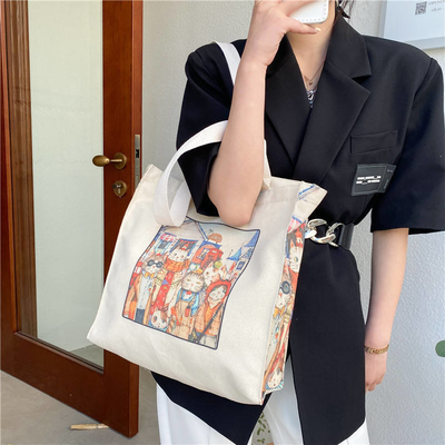 OEM Customized Heavy-duty Cotton Canvas Shopping Tote Bag met aangepast logoontwerp