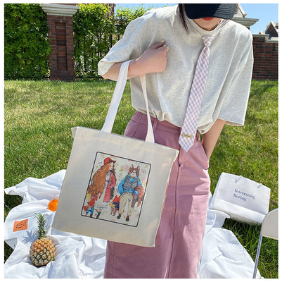 OEM Customized Heavy-duty Cotton Canvas Shopping Tote Bag met aangepast logoontwerp