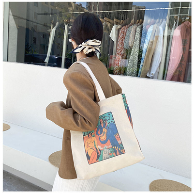 OEM Customized Heavy-duty Cotton Canvas Shopping Tote Bag met aangepast logoontwerp