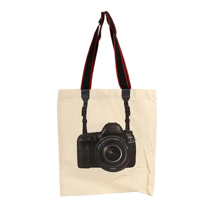 Aanpasbare Screen Printing Camera Shopping Tote Bag voor duurzaam en gepersonaliseerd