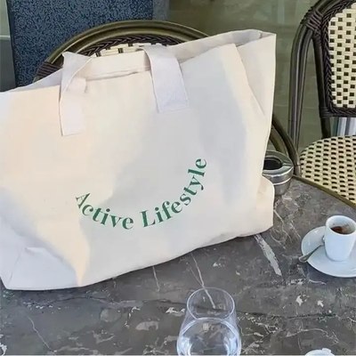 Gepersonaliseerd logo Eco-vriendelijk Zwaar werk Oversize Grote Supermarkt Cotton Canvas Tote Bag