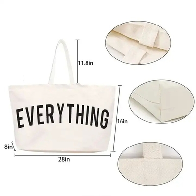 Gepersonaliseerd logo Eco-vriendelijk Zwaar werk Oversize Grote Supermarkt Cotton Canvas Tote Bag