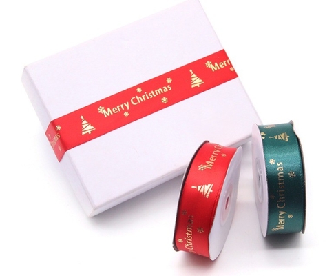 Feliz Navidad Alfabet Woven Edge Ribbon voor Custom Festival Roll Decoration