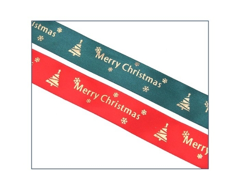 Feliz Navidad Alfabet Woven Edge Ribbon voor Custom Festival Roll Decoration