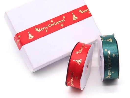 Feliz Navidad Alfabet Woven Edge Ribbon voor Custom Festival Roll Decoration