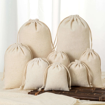 Custom Logo Eco Friendly Luxury Soft Cotton Pouch voor duurzame sieraden organisatie