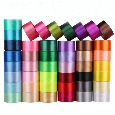Custom Pattern Double Face 100% Polyester RPET Satin Ribbon Roll voor duurzame verpakking