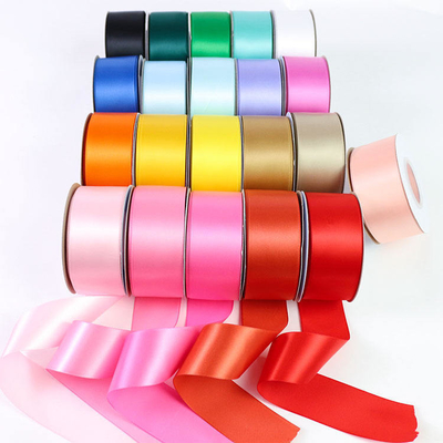 Custom Pattern Double Face 100% Polyester RPET Satin Ribbon Roll voor duurzame verpakking