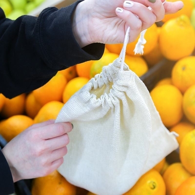 Duurzaam aangepast logo gedrukt cadeau doek katoen dubbele touw handtas stof trektouw tas