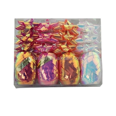 PP lint gedrukte kerstster boog set voor cadeau verpakking en verpakkingsdoos decoratie