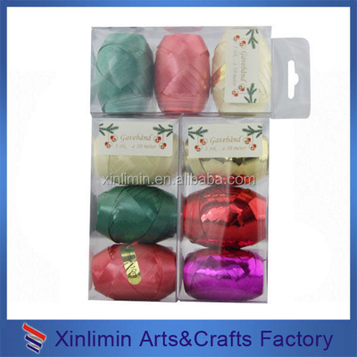 PP lint gedrukte kerstster boog set voor cadeau verpakking en verpakkingsdoos decoratie